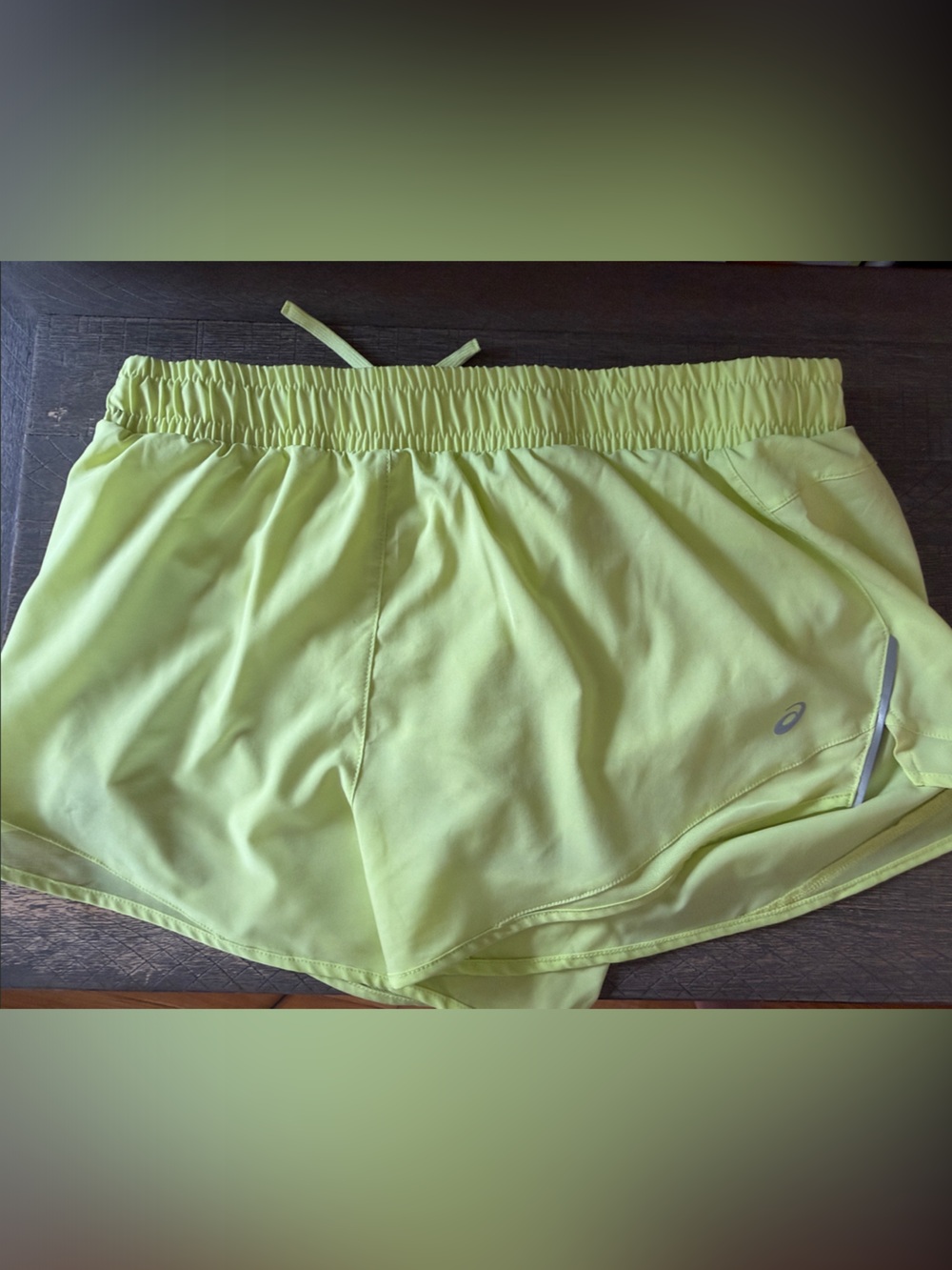 ASICS Women's Flourecent Yellow Athletic Running Shorts